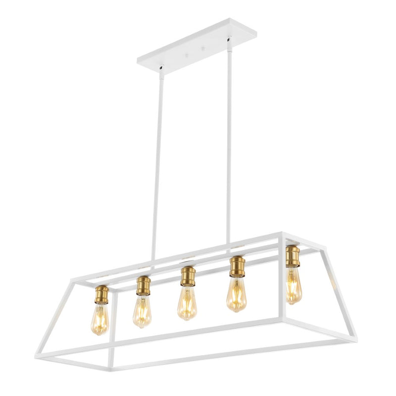 Floyd 38" Adjustable Iron Farmhouse Vintage LED Dimmable Pendant - JONATHAN Y