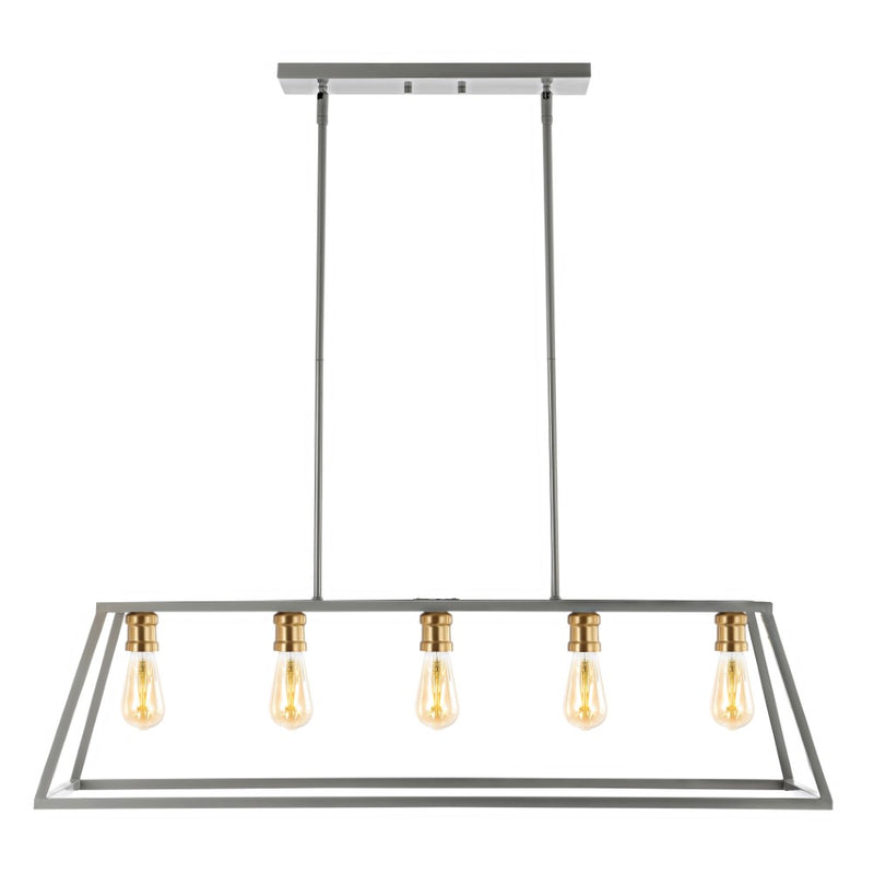Floyd 38" Adjustable Iron Farmhouse Vintage LED Dimmable Pendant - JONATHAN Y