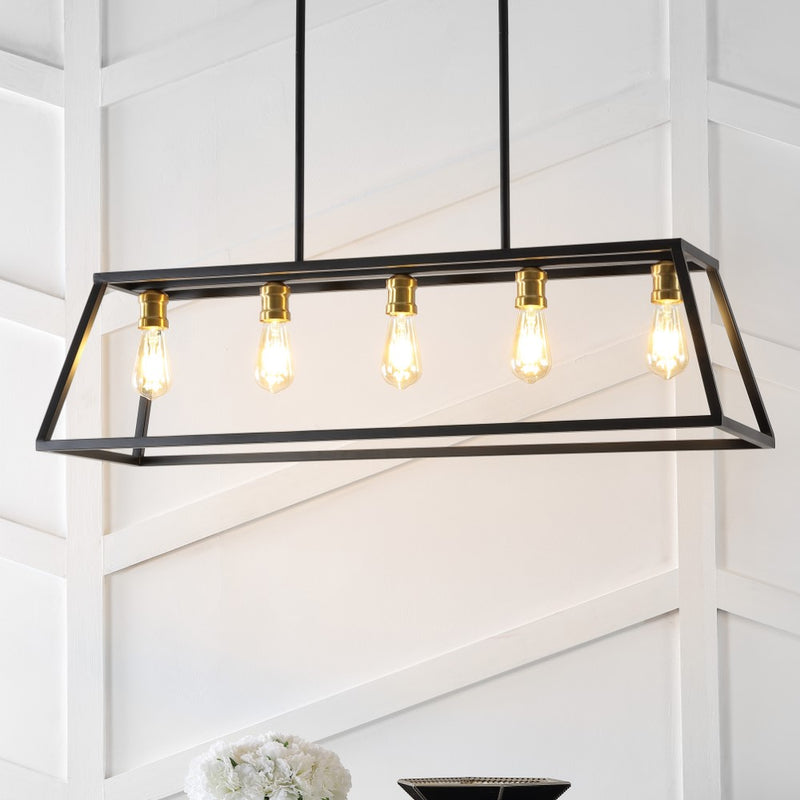 Floyd 38" Adjustable Iron Farmhouse Vintage LED Dimmable Pendant
