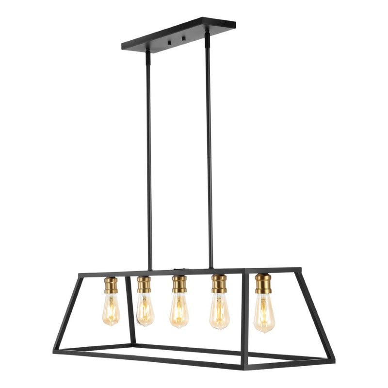 Floyd 38" Adjustable Iron Farmhouse Vintage LED Dimmable Pendant