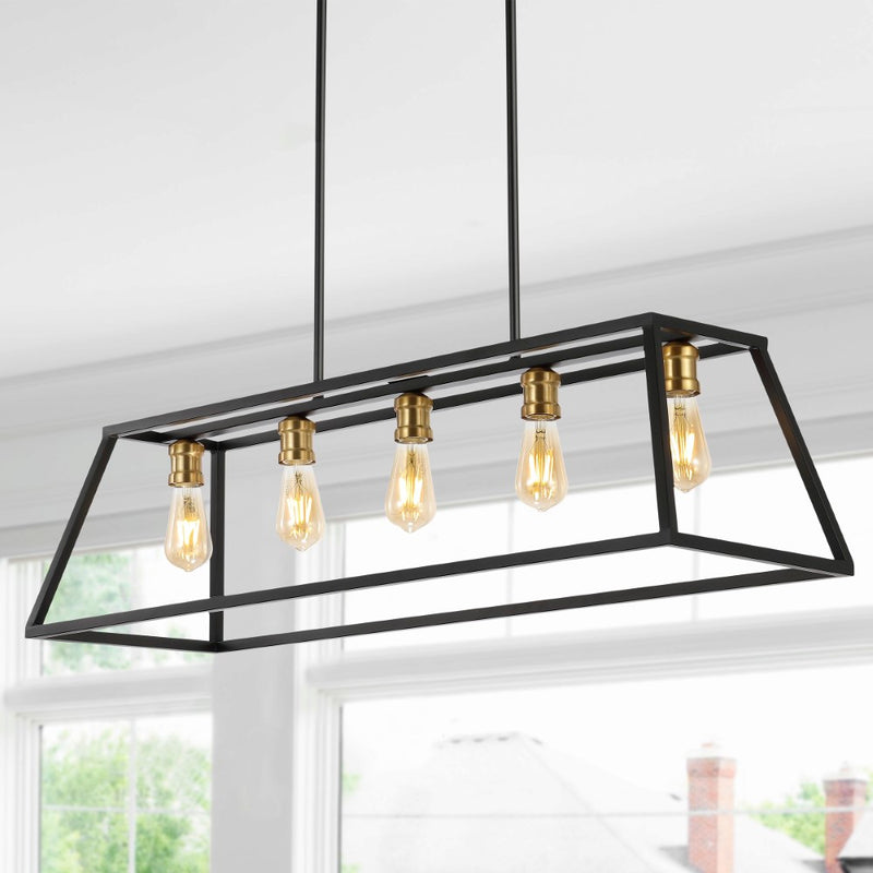 Floyd 38" Adjustable Iron Farmhouse Vintage LED Dimmable Pendant