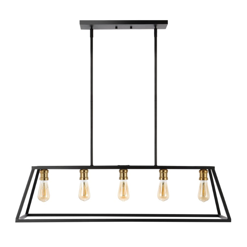 Floyd 38" Adjustable Iron Farmhouse Vintage LED Dimmable Pendant