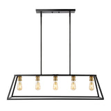 Floyd 38" Adjustable Iron Farmhouse Vintage LED Dimmable Pendant
