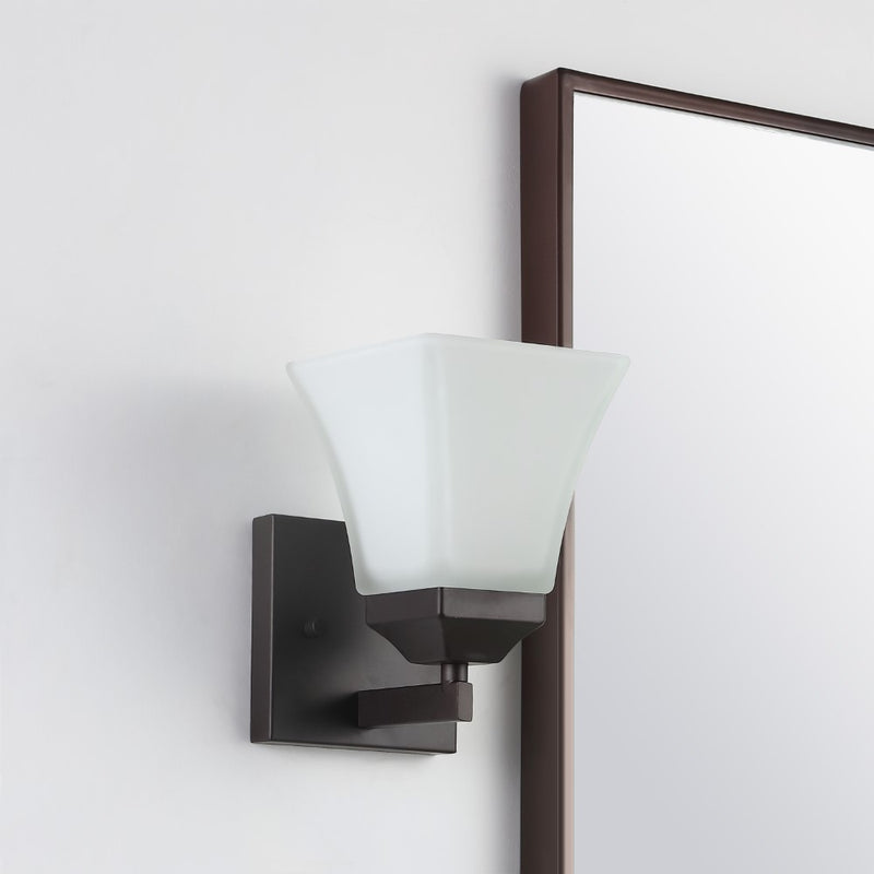 Staunton Iron/Glass Modern Cottage LED Vanity Light - JONATHAN Y
