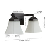 Staunton Iron/Glass Modern Cottage LED Vanity Light - JONATHAN Y