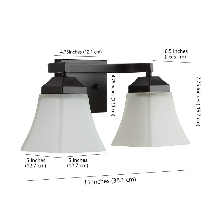 Staunton Iron/Glass Modern Cottage LED Vanity Light - JONATHAN Y