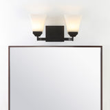 Staunton Iron/Glass Modern Cottage LED Vanity Light - JONATHAN Y