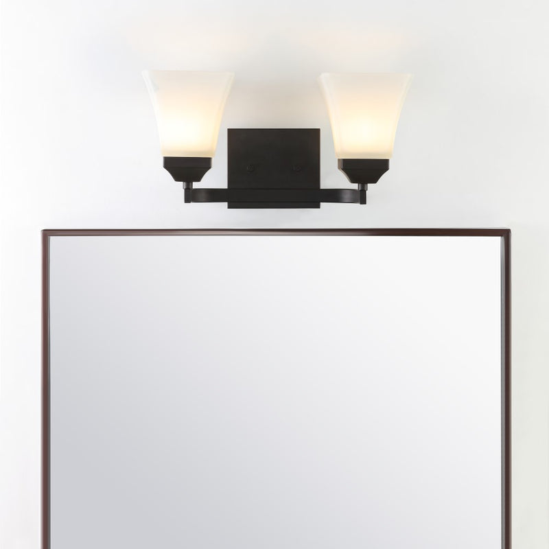 Staunton Iron/Glass Modern Cottage LED Vanity Light - JONATHAN Y