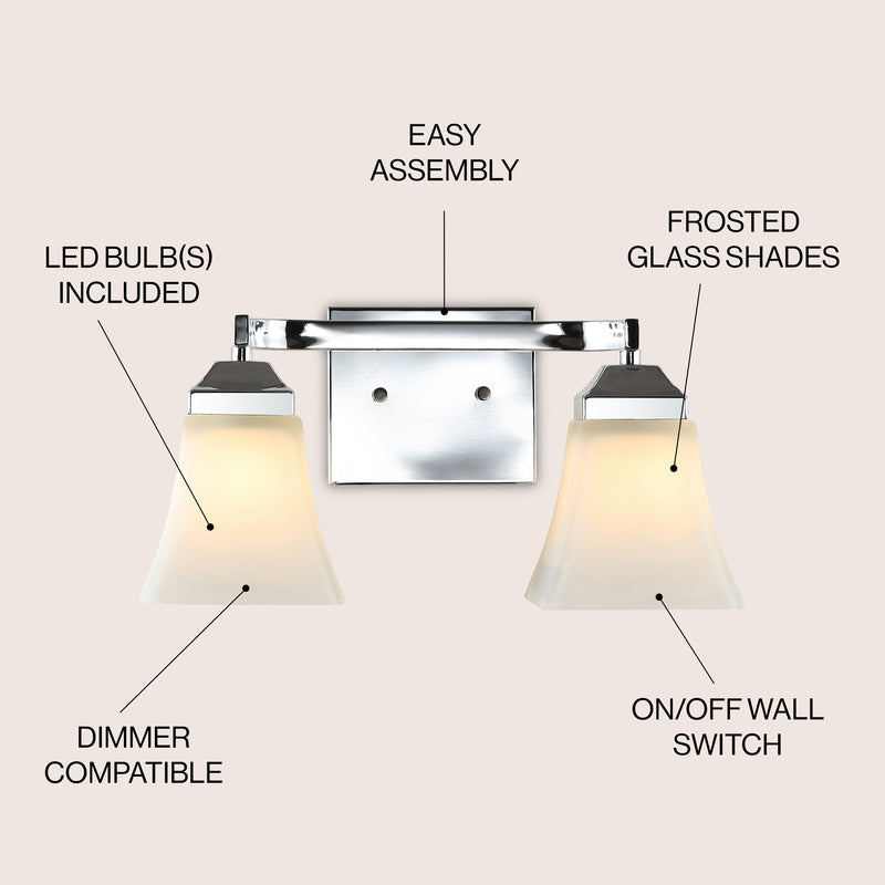 Staunton Iron/Glass Modern Cottage LED Vanity Light