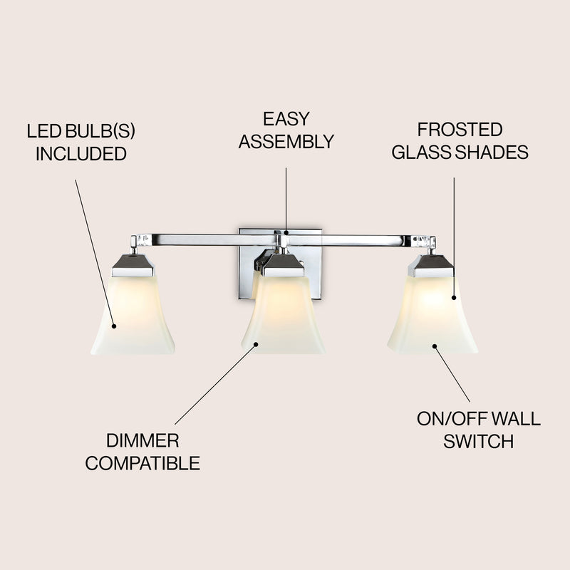 Staunton Iron/Glass Modern Cottage LED Vanity Light