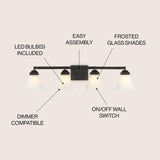 Staunton Iron/Glass Modern Cottage LED Vanity Light