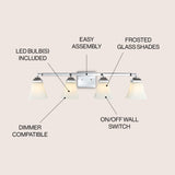 Staunton Iron/Glass Modern Cottage LED Vanity Light