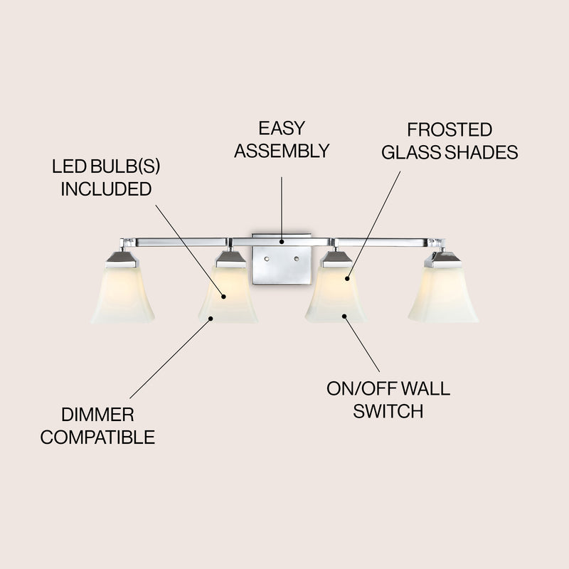 Staunton Iron/Glass Modern Cottage LED Vanity Light