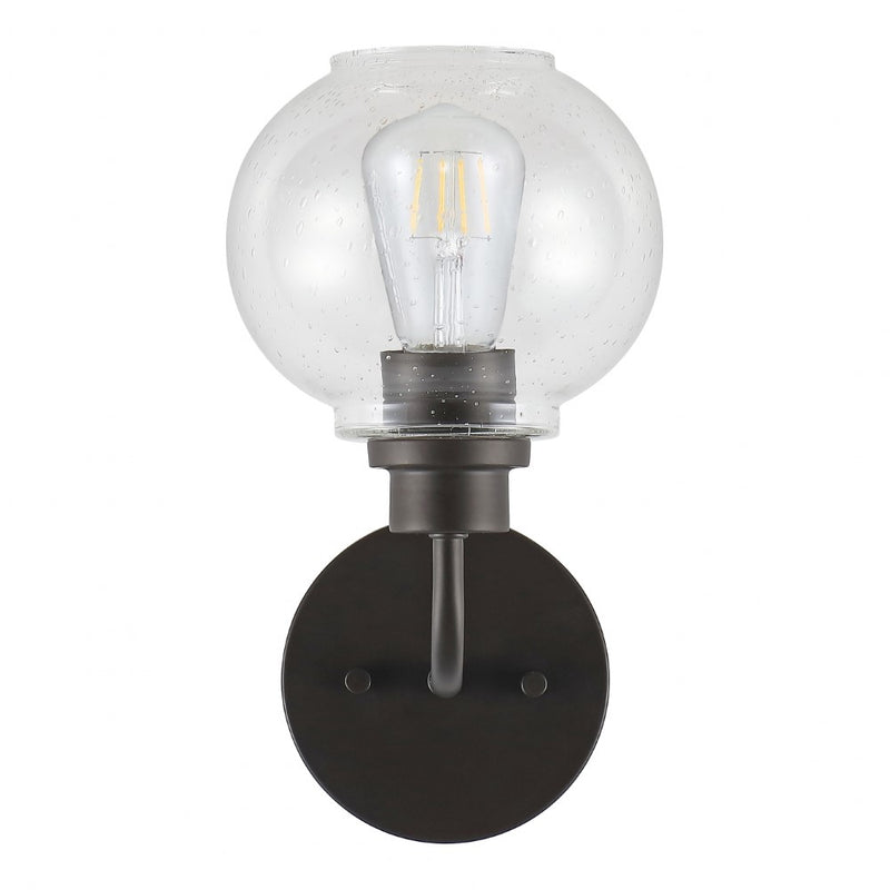 Sandrine Iron/Seeded Glass Cottage Rustic LED Vanity Light - JONATHAN Y