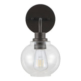 Sandrine Iron/Seeded Glass Cottage Rustic LED Vanity Light - JONATHAN Y