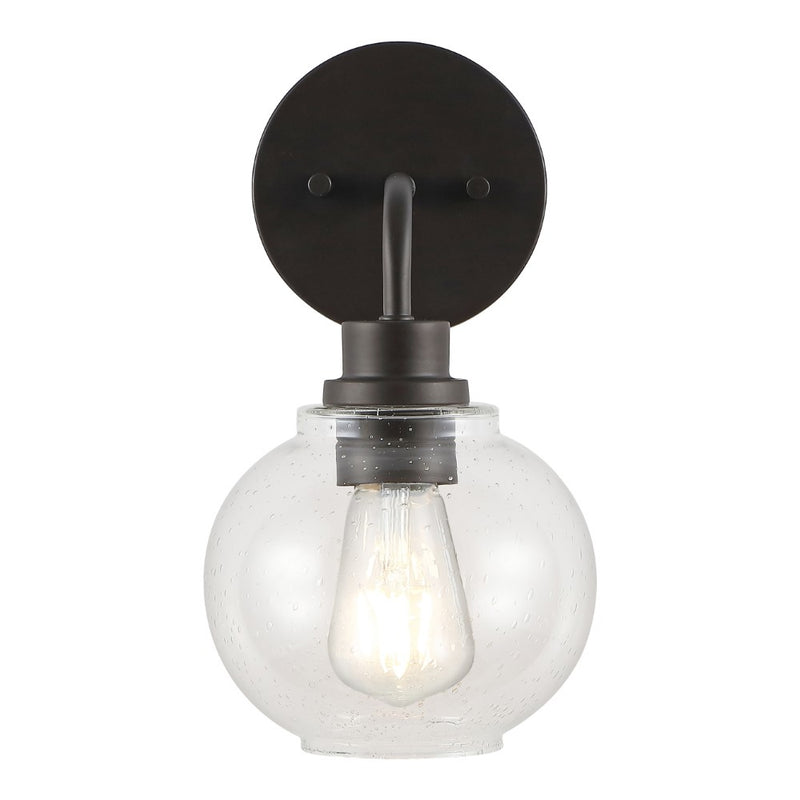 Sandrine Iron/Seeded Glass Cottage Rustic LED Vanity Light - JONATHAN Y