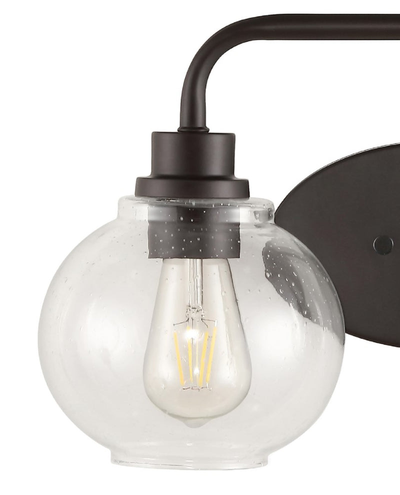 Sandrine Iron/Seeded Glass Cottage Rustic LED Vanity Light - JONATHAN Y