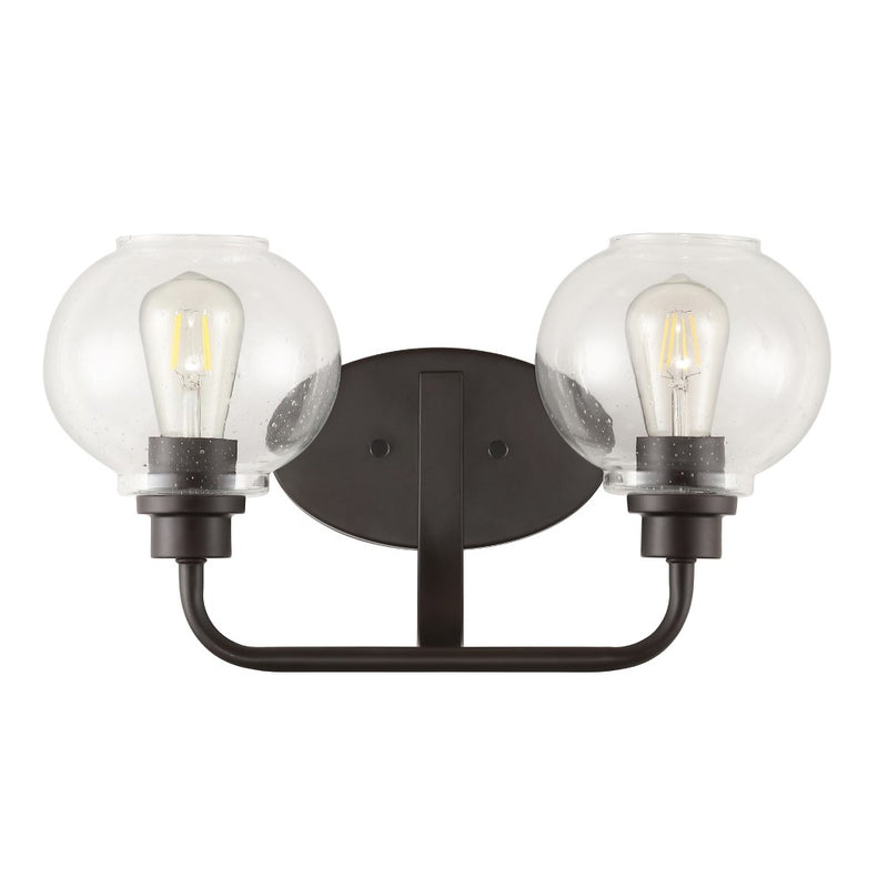 Sandrine Iron/Seeded Glass Cottage Rustic LED Vanity Light - JONATHAN Y