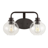 Sandrine Iron/Seeded Glass Cottage Rustic LED Vanity Light - JONATHAN Y