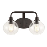 Sandrine Iron/Seeded Glass Cottage Rustic LED Vanity Light - JONATHAN Y