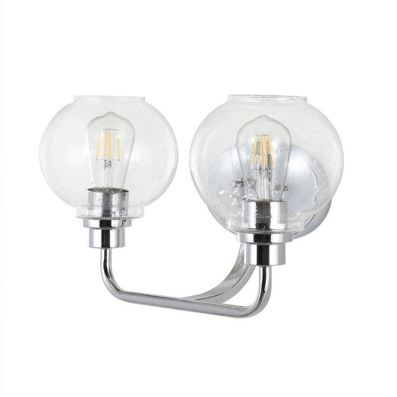 Sandrine Iron/Seeded Glass Cottage Rustic LED Vanity Light