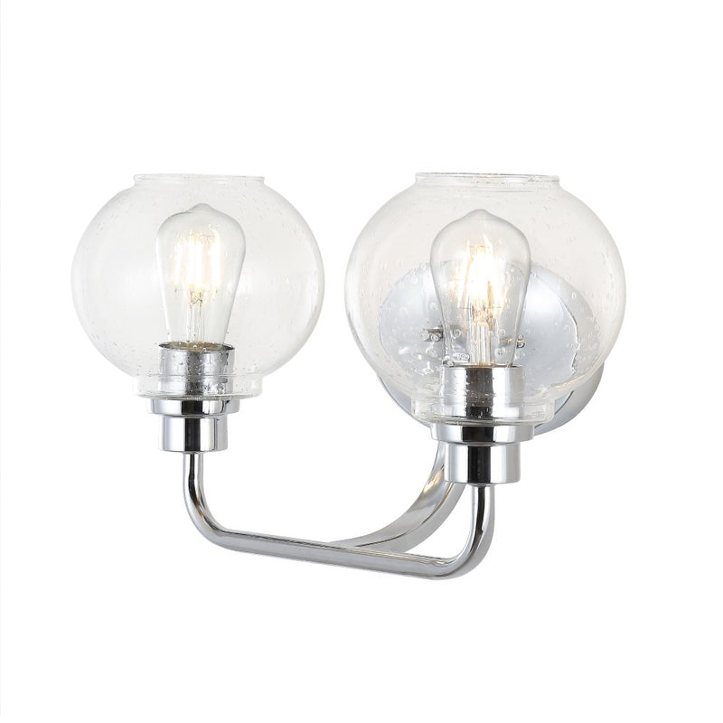 Sandrine Iron/Seeded Glass Cottage Rustic LED Vanity Light