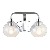 Sandrine Iron/Seeded Glass Cottage Rustic LED Vanity Light