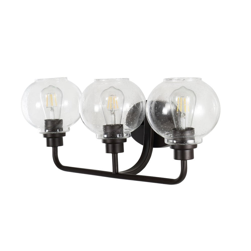 Sandrine Iron/Seeded Glass Cottage Rustic LED Vanity Light