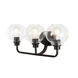 Sandrine Iron/Seeded Glass Cottage Rustic LED Vanity Light