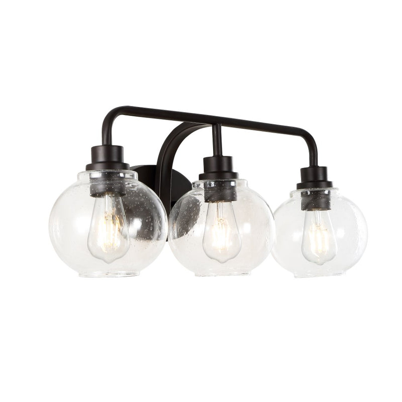Sandrine Iron/Seeded Glass Cottage Rustic LED Vanity Light