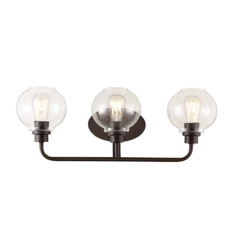Sandrine Iron/Seeded Glass Cottage Rustic LED Vanity Light