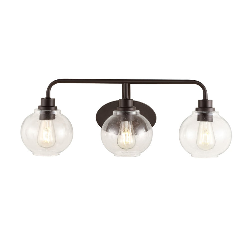 Sandrine Iron/Seeded Glass Cottage Rustic LED Vanity Light