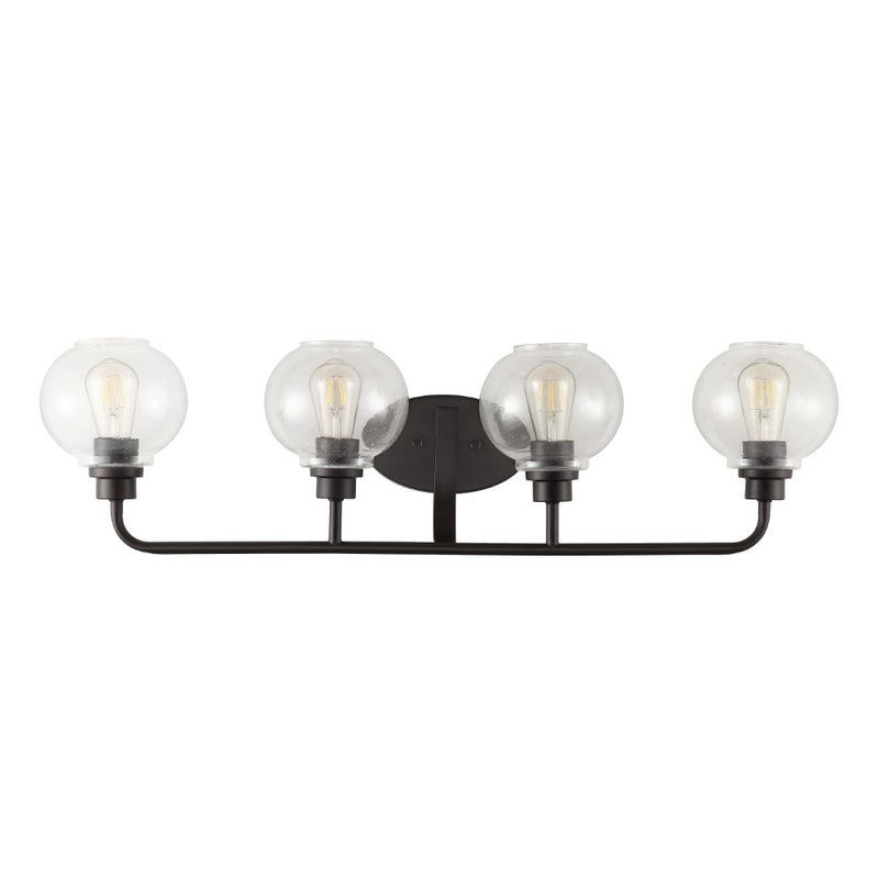 Sandrine Iron/Seeded Glass Cottage Rustic LED Vanity Light