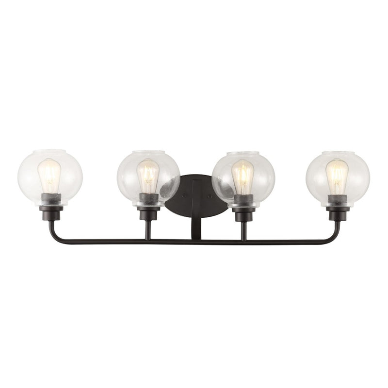 Sandrine Iron/Seeded Glass Cottage Rustic LED Vanity Light