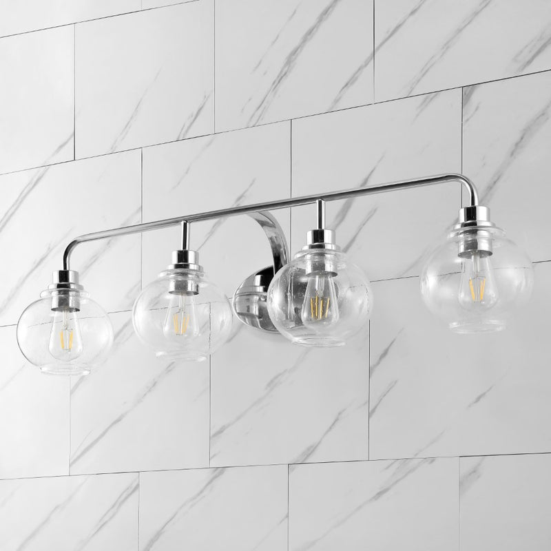 Sandrine Iron/Seeded Glass Cottage Rustic LED Vanity Light
