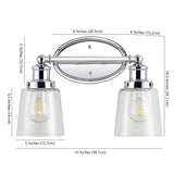 Beverly Iron/Seeded Glass Classic Cottage LED Vanity Light - JONATHAN Y