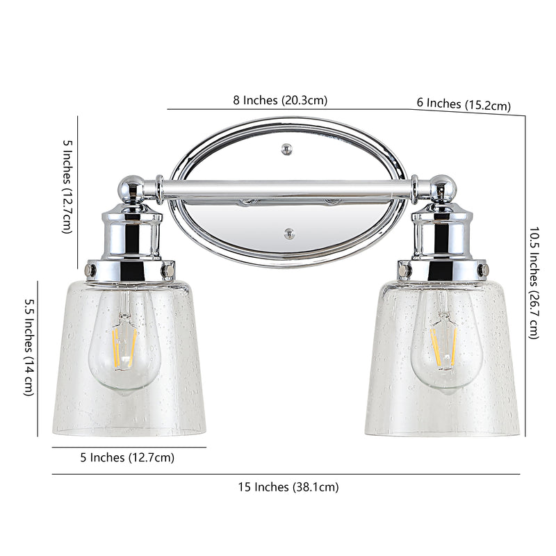 Beverly Iron/Seeded Glass Classic Cottage LED Vanity Light - JONATHAN Y
