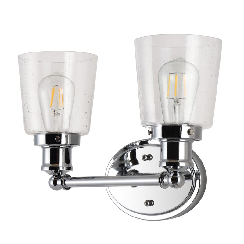 Beverly Iron/Seeded Glass Classic Cottage LED Vanity Light - JONATHAN Y