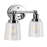 Beverly Iron/Seeded Glass Classic Cottage LED Vanity Light - JONATHAN Y