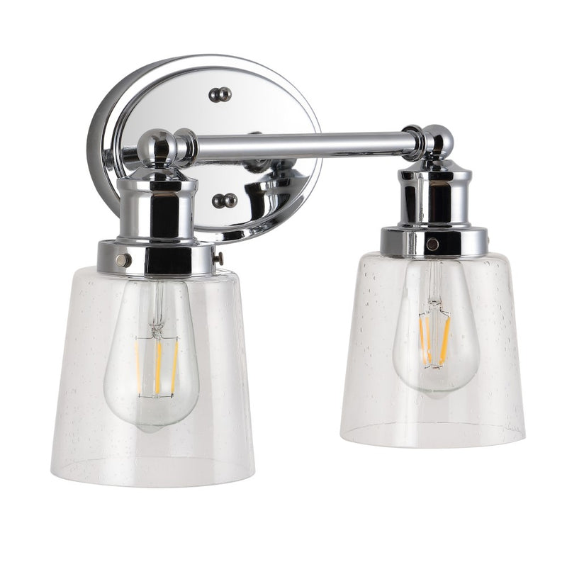 Beverly Iron/Seeded Glass Classic Cottage LED Vanity Light - JONATHAN Y