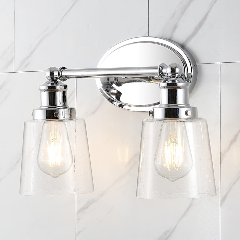 Beverly Iron/Seeded Glass Classic Cottage LED Vanity Light - JONATHAN Y