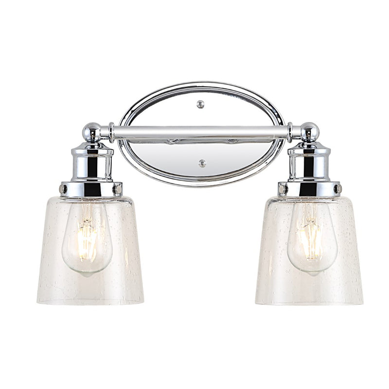 Beverly Iron/Seeded Glass Classic Cottage LED Vanity Light - JONATHAN Y