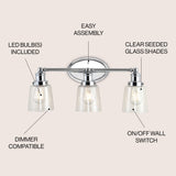 Beverly Iron/Seeded Glass Classic Cottage LED Vanity Light