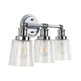 Beverly Iron/Seeded Glass Classic Cottage LED Vanity Light - JONATHAN Y