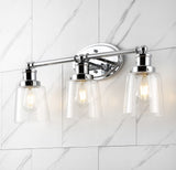 Beverly Iron/Seeded Glass Classic Cottage LED Vanity Light - JONATHAN Y
