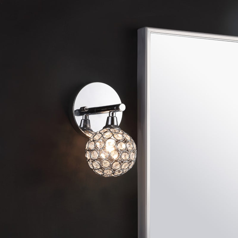 Maeve Iron/Glass Contemporary Glam LED Vanity Light - JONATHAN Y