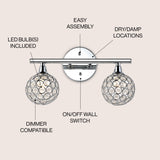 Maeve Iron/Glass Contemporary Glam LED Vanity Light