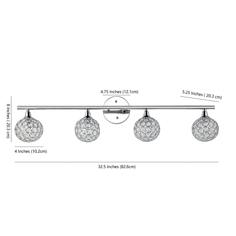 Maeve Iron/Glass Contemporary Glam LED Vanity Light