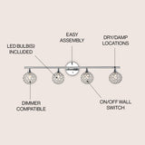 Maeve Iron/Glass Contemporary Glam LED Vanity Light