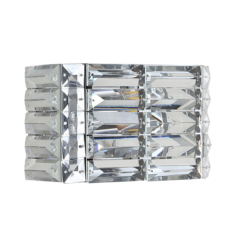 Evelyn Crystal Rectangle Iron/Crystal Glam Modern LED Vanity Light - JONATHAN Y